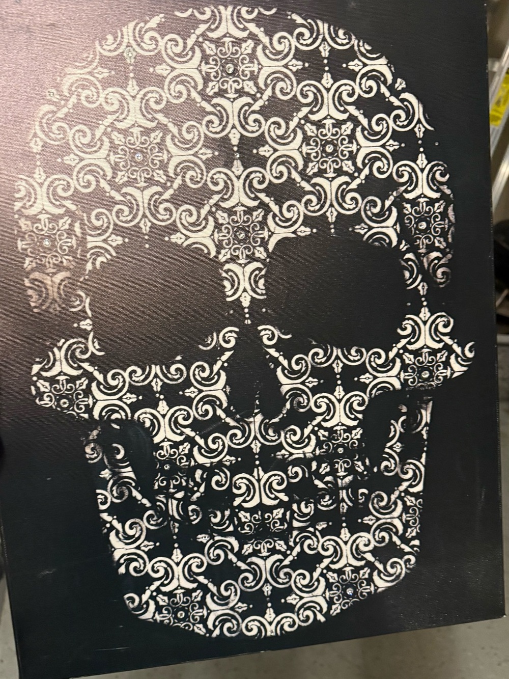 Black and White Decorative Skull Wall Art